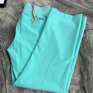 Figs Fresh Aqua Livingston Pants petite small